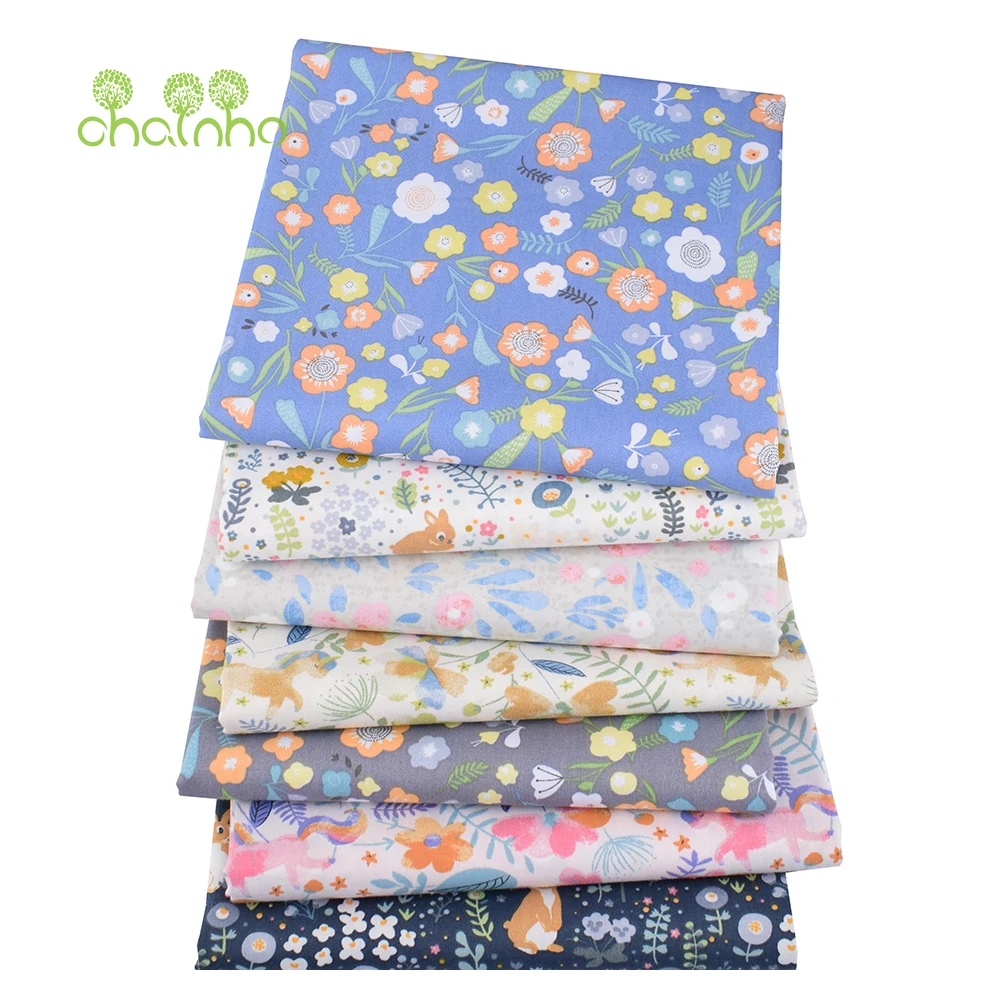 

Chainho,Floral Series,Printed Twill Cotton Fabric,DIY Sewing Quilting Home Textiles Material For Baby &Child's Bedding&Garments