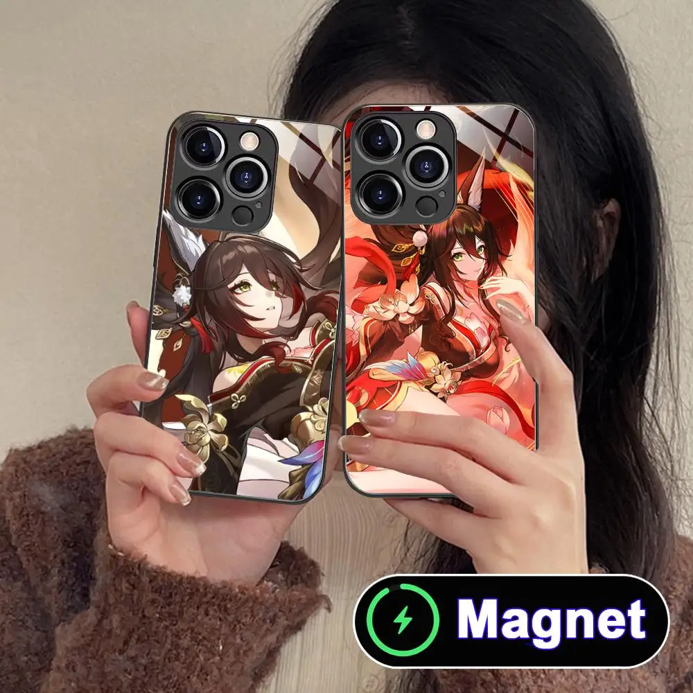 

HSR Fugue Glass MagSafe Mobile Phone Case for iPhone 17 16 15 14 13 12 11 Air Pro Max Plus Mini Colorful Cover