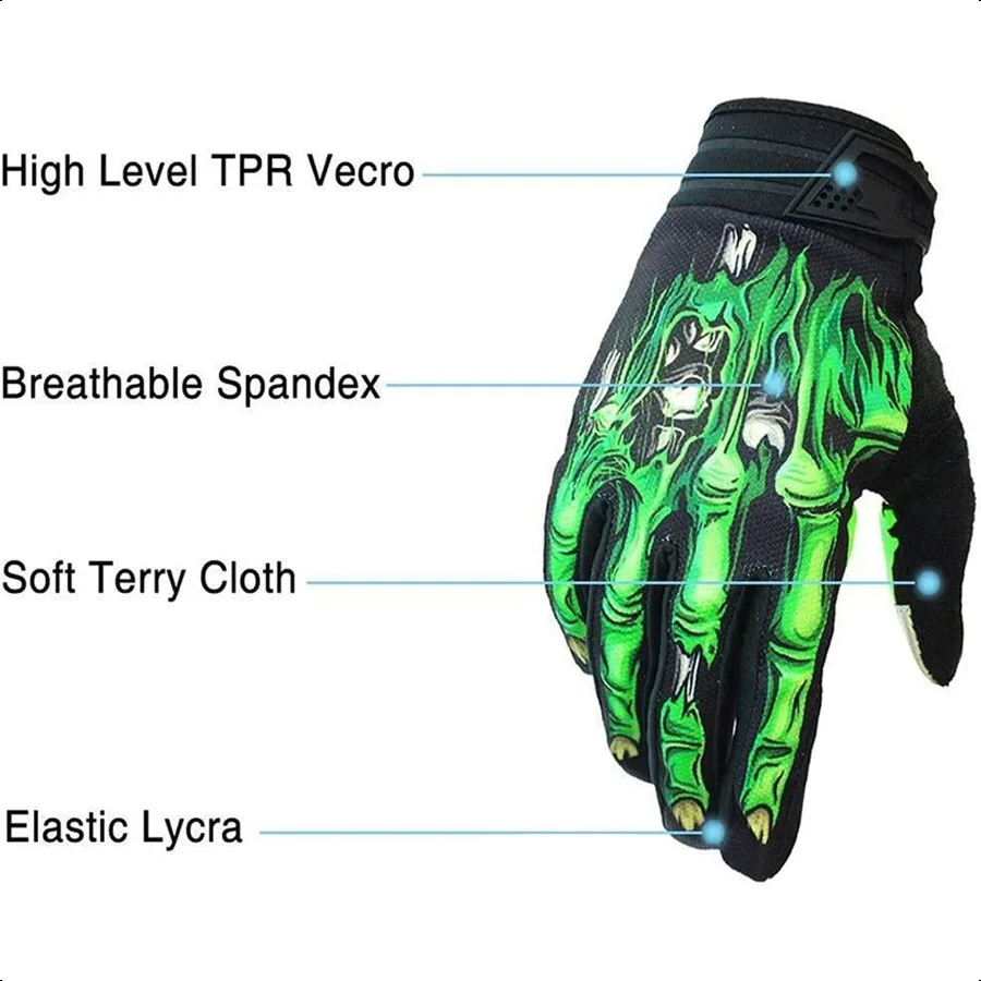 Sarung Tangan Bersepeda Skeleton Sarung Tangan Sepeda Motor Sarung Tangan Sepeda MTB Kendaraan OffRoad Penyerap Guncangan Desain Layar Sentuh Anti Selip untuk
