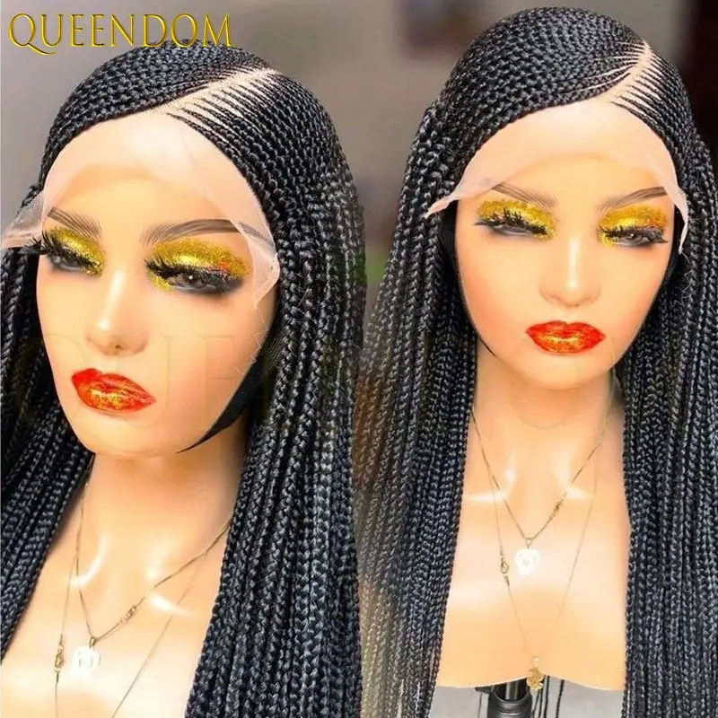 

36-дюймовый парик с боковой частью, полный двойной кружевной парик для чернокожих женщин, синтетическая коса богини с детскими волосами, парик из искусственных локонов, косичка