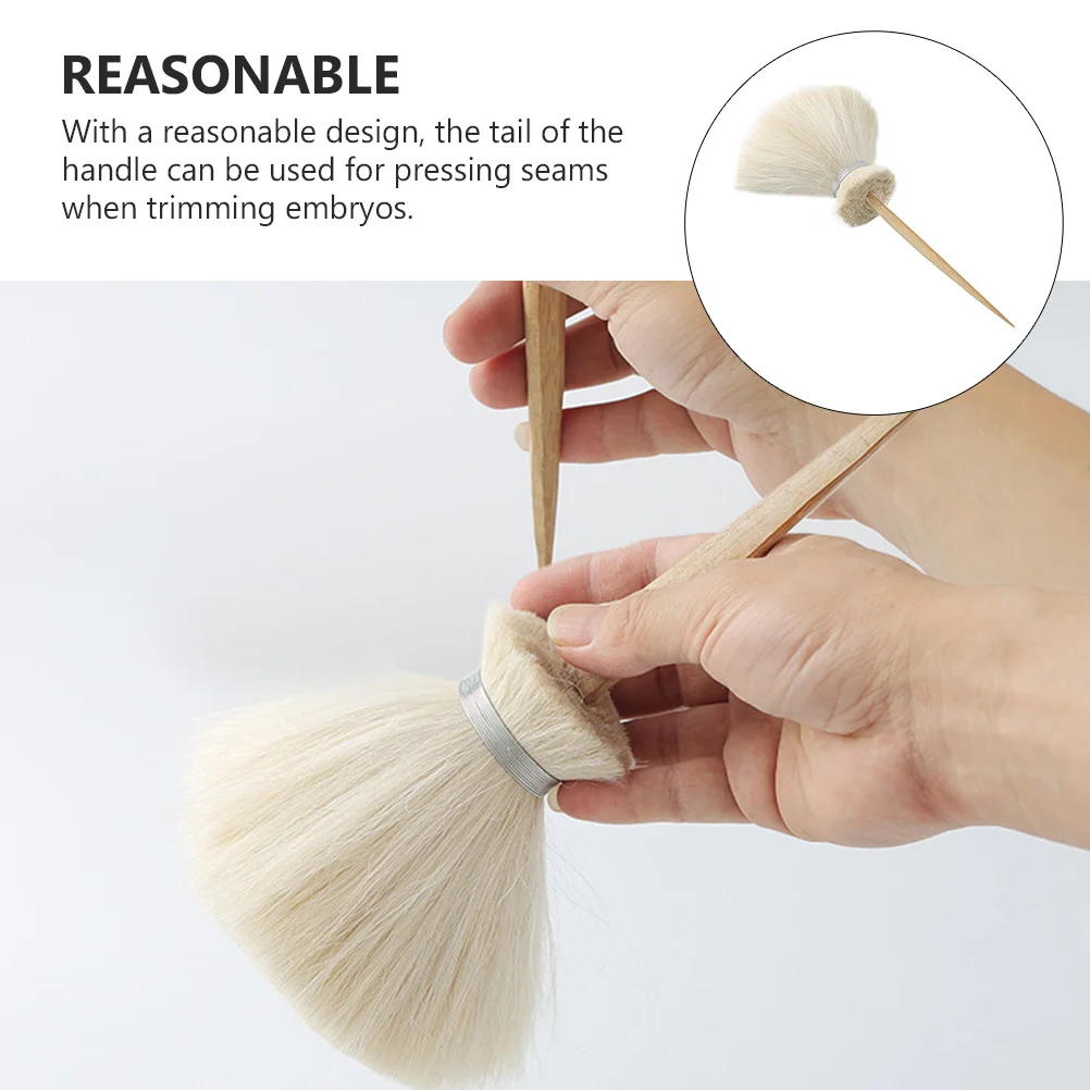 

1Pcs Painting Ash Brush Wool Bristle Pottery Modeling Tool for Carving Shaping Cleaning Ceramic DIY Craft Large Head Bamboo