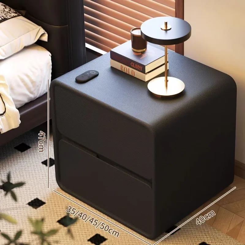 Solid Wood Bedside Table Small Vintage Cream Style Modern Simple Bedroom Nightstand Storage Cabinet for Home Decor image 6
