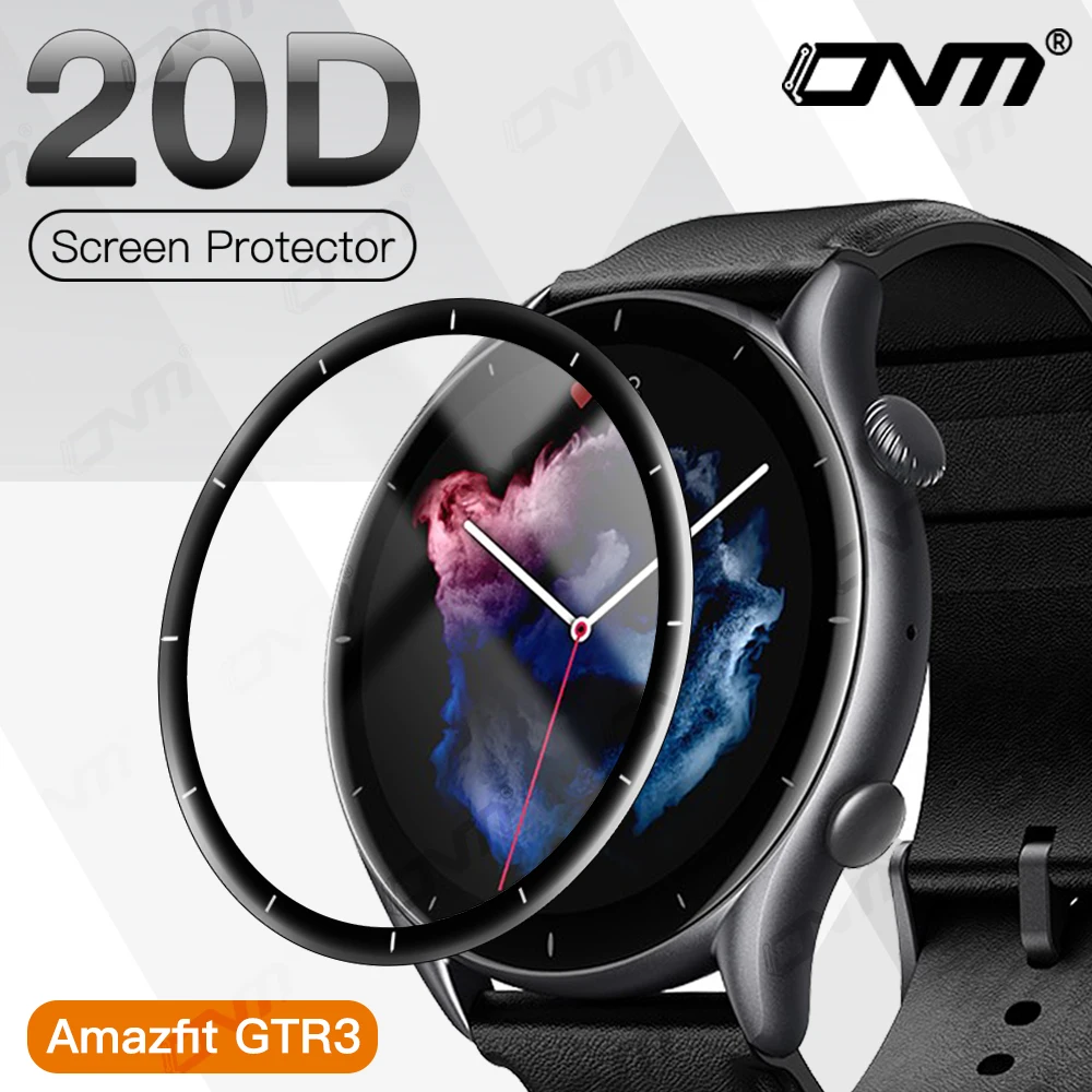 20D Screen Protector for Amazfit GTR 3 Pro 2 2E GTR3 GTR2 Full Coverage Flexible Soft Protective Film Accessories (Not Glass)