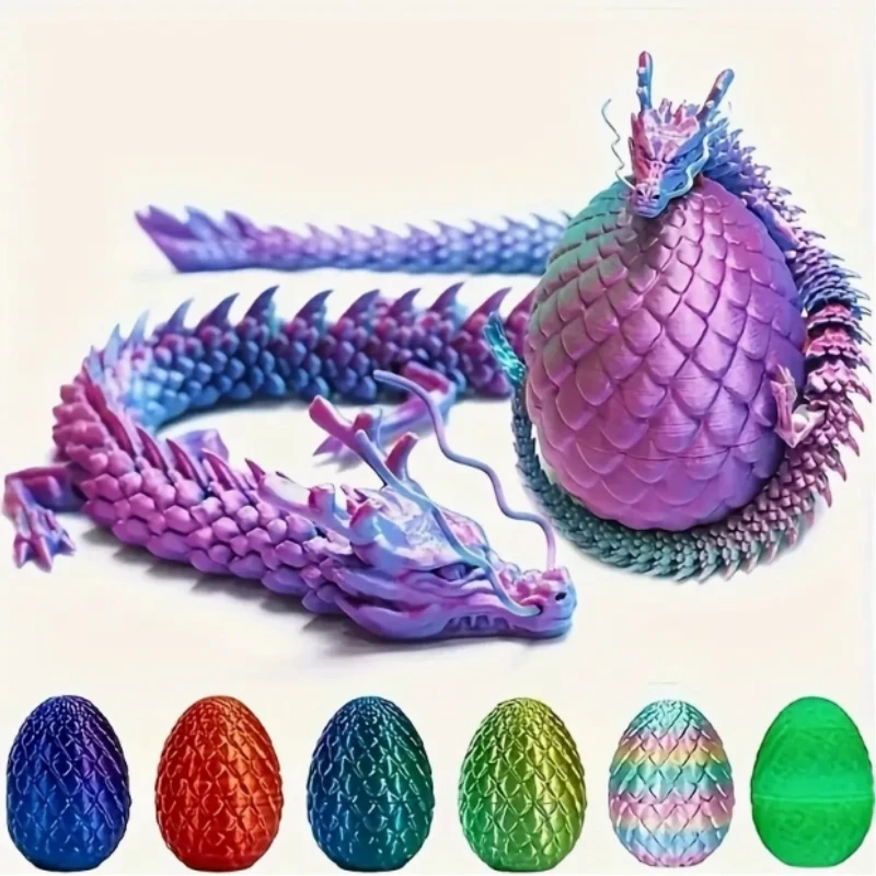 3D Chinese Dragon Surprise Egg, Mini Movable Joint Decor, Cute Collectible Desktop Gift