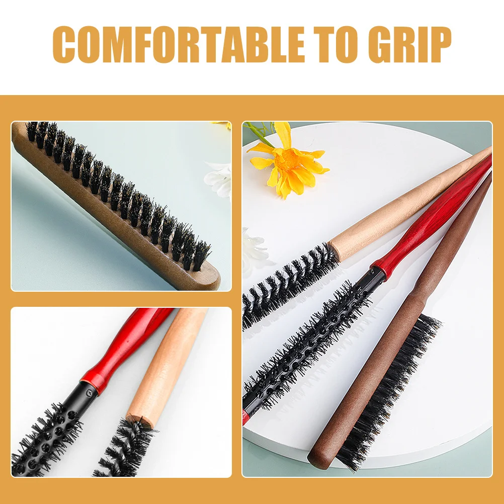 3 قطع من فرشاة تصفيف الشعر الخشبية، قبضة مريحة، تدليك فروة الرأس، أداة تصفيف متينة للنساء والرجال، فرشاة شعر مريحة #4