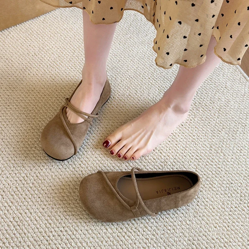 

2025 Women's Leopard Mary Jane Women's Flats Round Toe Slip-On Sweet Summer Casual Comfortable Shoes Ladies Fashion Size 35-40