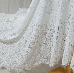 150cm Wide High-grade Hollow Flower Cotton Eyelash Lace Fabric DIY Wedding Dress Accessories