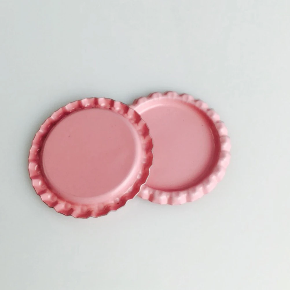 

100 Pcs Beer Bottle Cap Stopper Bottles Flat Colorful Tinplate DIY Caps Double Sided