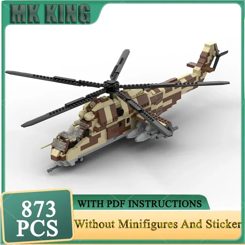 

Moc Building Bricks Military Mi-24 Helicopter Gunship Model Technology Modular Blocks Construstion DIY Set Assembly Toy Gifts