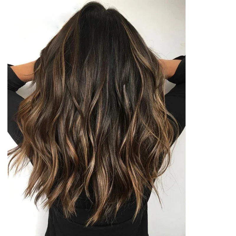 

Highlight Brown Body Wave 18inch 5*5 Lace Front Hair 100% Human Hair Wig 150 Density with Baby Hair Pre-Plucked Soft Hair Wig