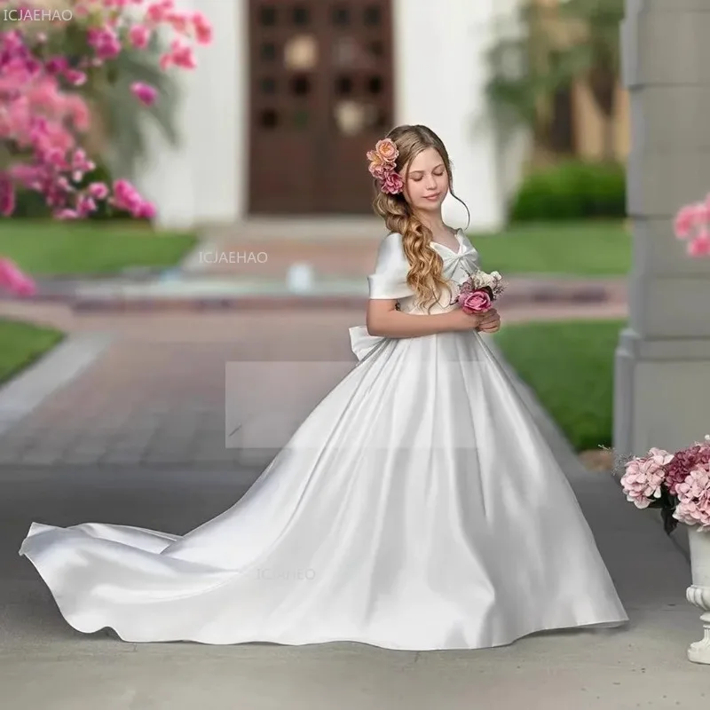 

Girls Princess Party Dress Flower Girl Wedding Children Birthday Host Evening Reception Clothes Pageant Gown Piano Performance