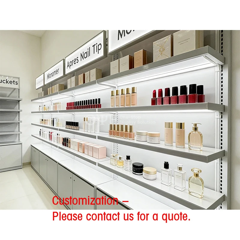 custom.Beauty Supplies Cabinet Cosmetic Showcase Makeup Shop Furniture Display Shelves Cosmetic Shop Interior Design