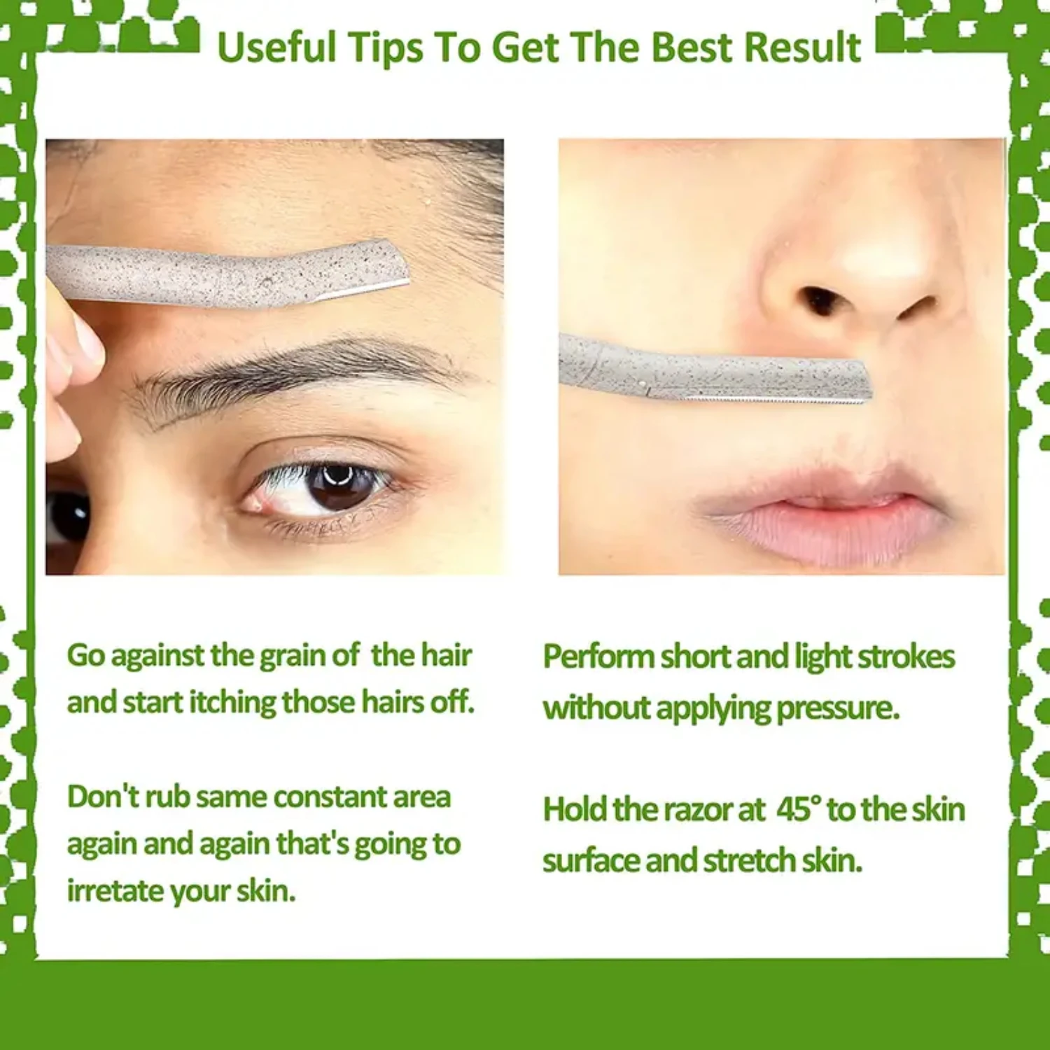 Navalha de sobrancelha de palha de trigo biodegradável suave e ecológica - Ferramenta de beleza sustentável para homens e mulheres, Shav facial perfeito