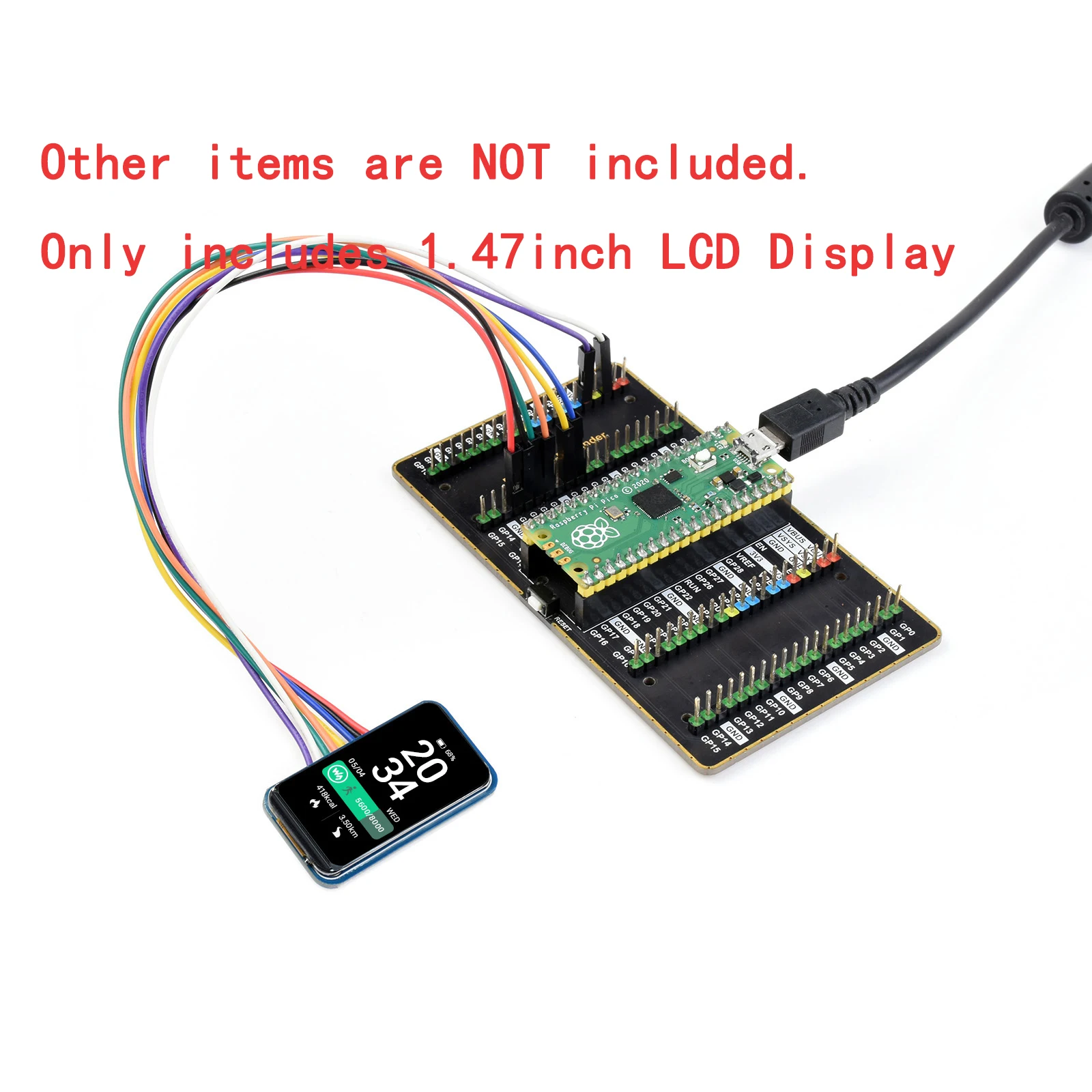 1.47inch 172X320 Round Corners IPS LCD Display Screen Module for Arduino STM32 RPI Raspberry Pi 3 Model B Plus 3B 4 Zero 2 W WH