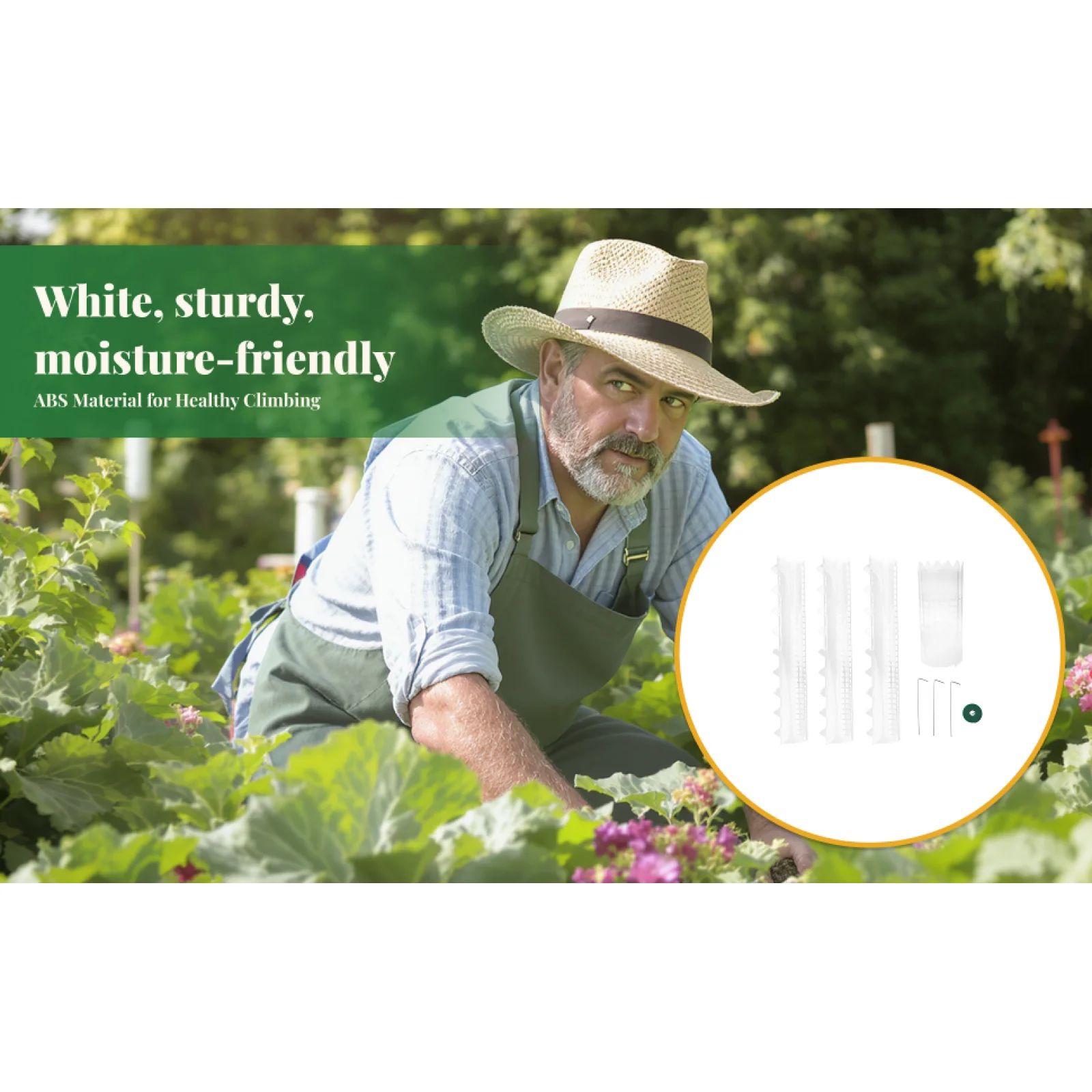 

4x 24inch Pole Sticks, Connectable DIY Attachable Stable Plant Stakes, Plant