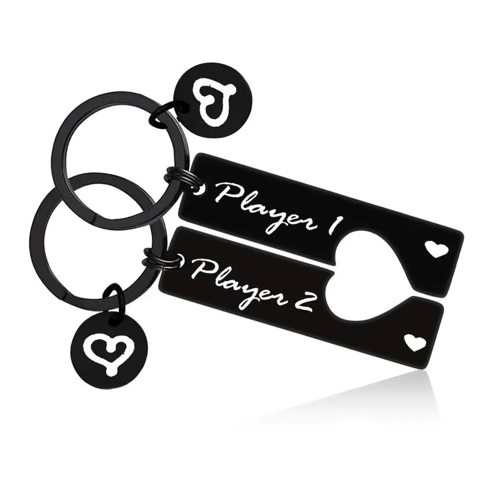 Stainless Steel Rose Gold Flower Pendant Heart Jigsaw Keying Set Mothers Day Jewelry Gift Fashion Simple Key Holder
