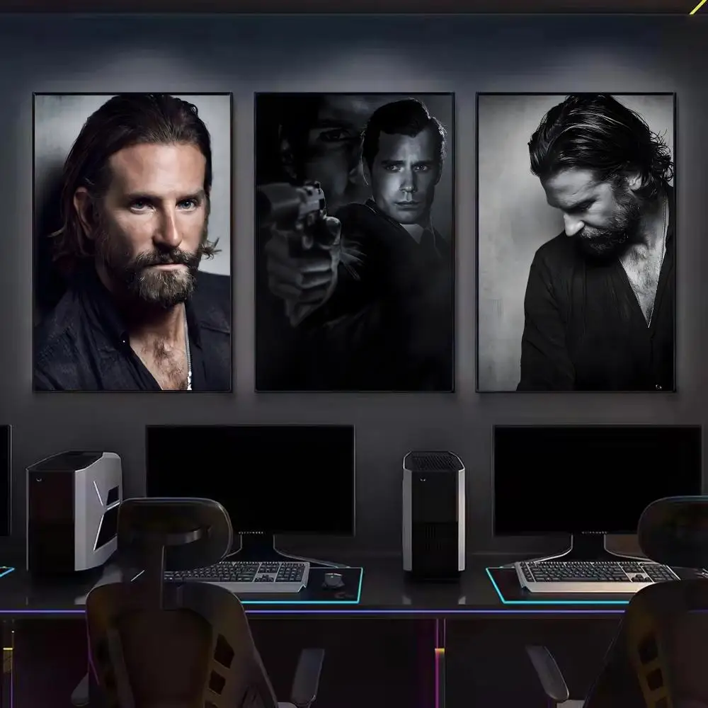 Poster Artistic Watercolor Graffiti Posters, Chic Wall Decor for Living Room, Bedroom, Office Celebrity B-Bradley Cooper