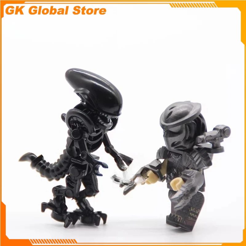 5cm New Aliens Vs Predator Movie Figure PeripheralPVC Model Assembling Building Blocks Desktop Decoration Ornaments Gifts Toys
