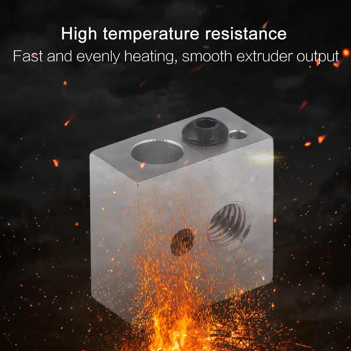 

3D Printer Heating Block for Mk7 Mk8 Aluminum Heater Block Environmental Protection No Smell Hot End Extruder Part