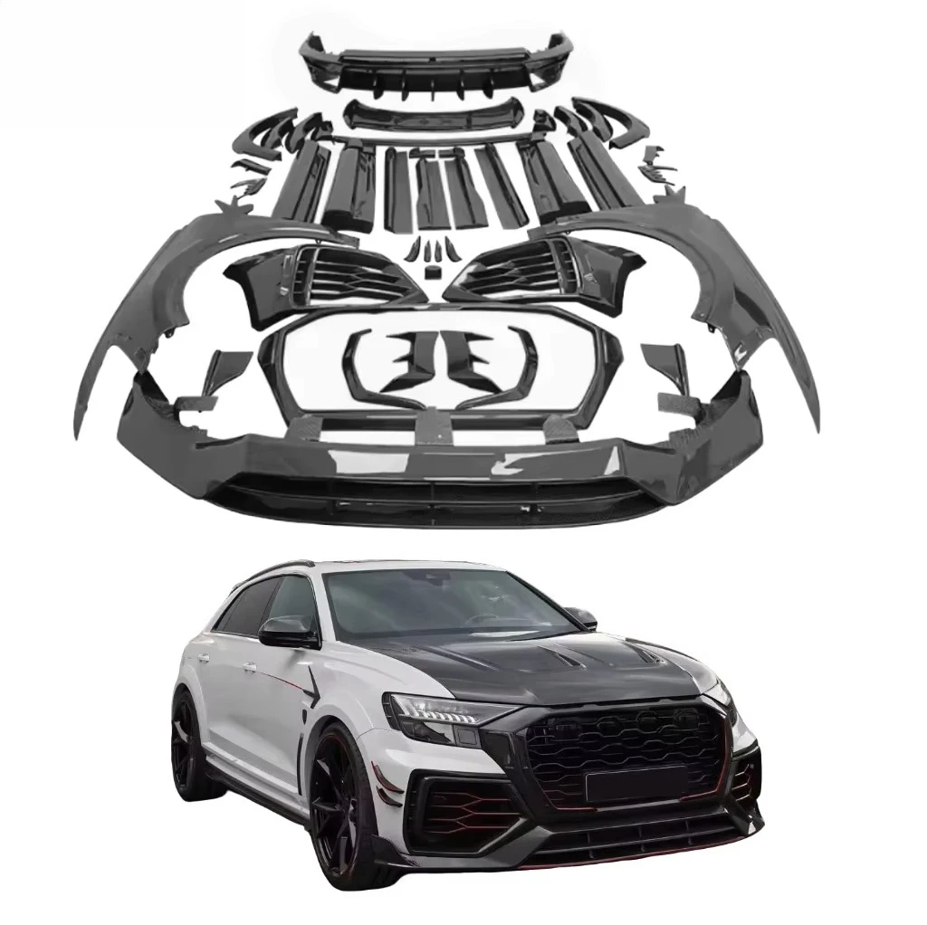

High Quality for RSQ8 Upgrade Msy Style Auto Part Front Lip Wheel Eyebrow Side Skirt Rear Diffuser Fender Dry Carbon Fiber