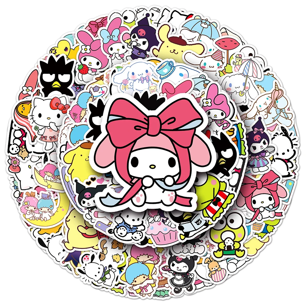 10/30/50/100 Stück Mix Sanrio Anime Cartoon Aufkleber Kawaii Cinnamoroll Keroppi Kuromi Aufkleber Wasserdicht Graffiti Koffer Laptop – Detail 5
