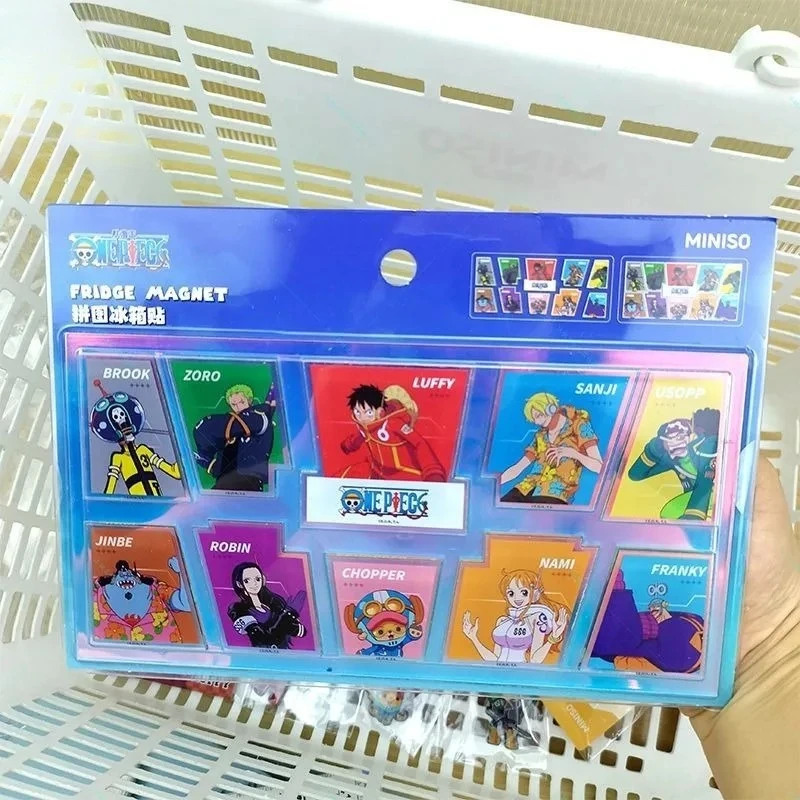 

One Piece Fridge Magnet Puzzle Luffy Zoro Cartoon Anime Figure Refrigerator Message Sticker Magnetic Home Decoration Friend Gift