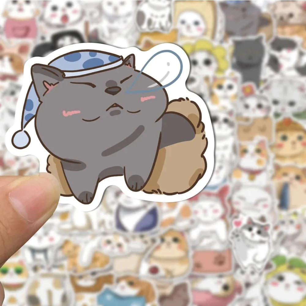 

10/30/50pcs Creative Funny Animal Cat Stickers Cute Waterproof Graffiti Decals for Skateboard Guitar Bike Decoration Sticker Toy