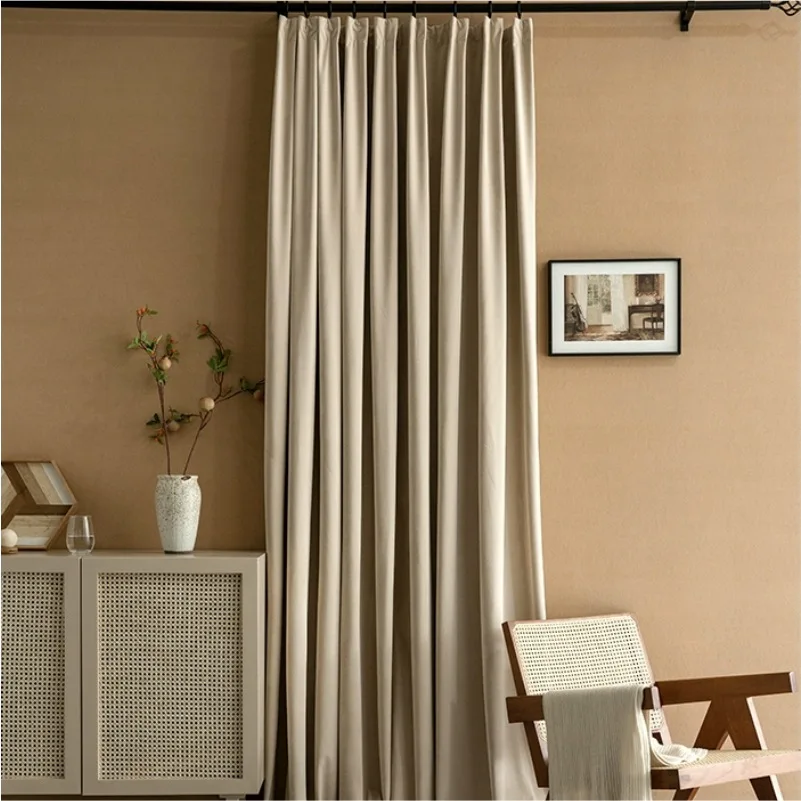 

Australian Velvet Curtains for Living Room Bedroom Blackout Curtains Luxury Modern Minimalist Solid Color French Retro Velvet