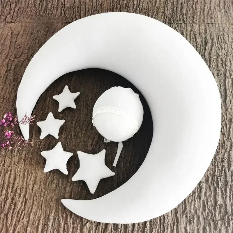 Almohada con forma de Luna y estrella para fotografía de recién nacido, cojín para posar, juego de accesorios para fotografía