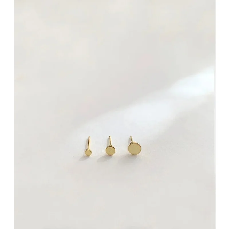 Smooth Simple Flat Head Round Earrings Basic Sex Nourishing Ear Piercing Sleep Without Removing Earrings
