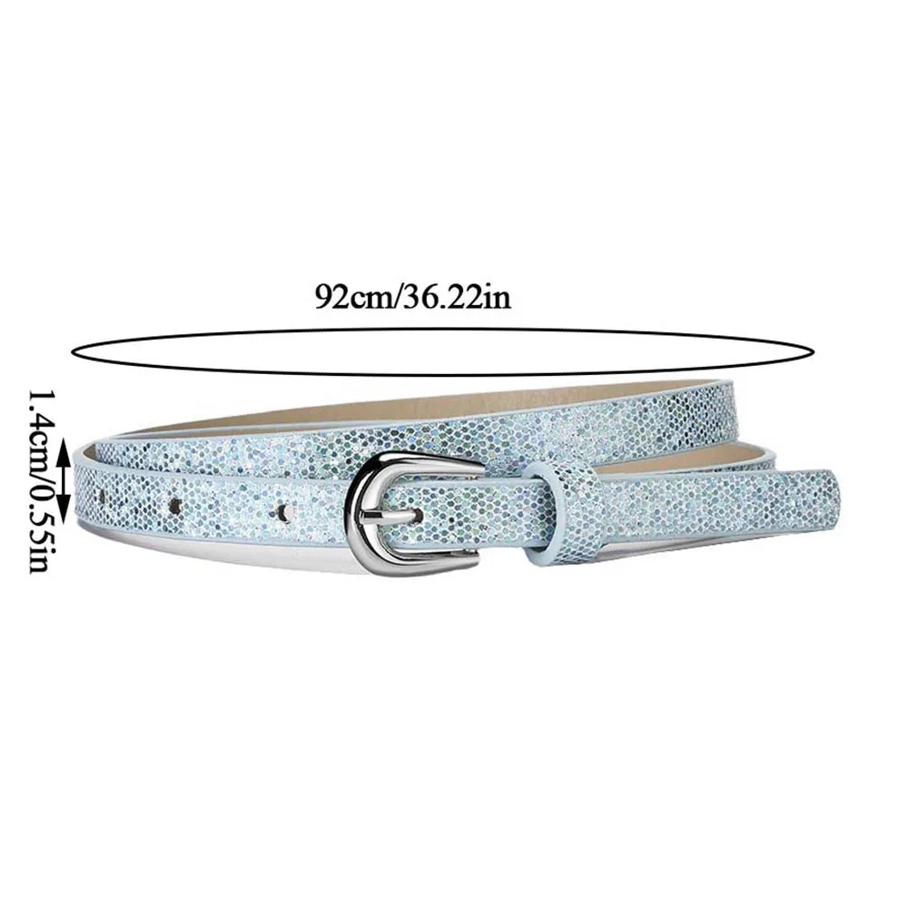 Children Shiny Sequins Leather Belts Kids Cute Star Laser waistbands luxury Brand Silver Pin Buckle Belts For Girls Jeans Belt