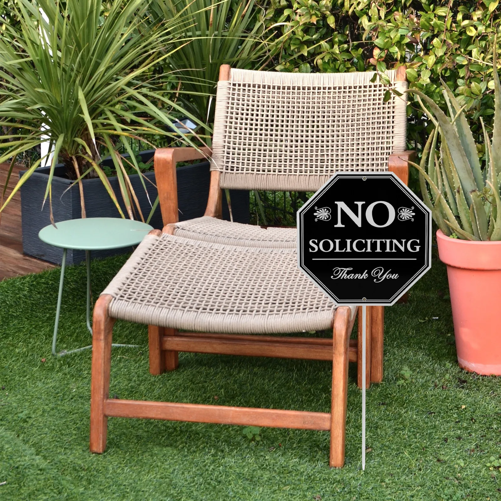 No Soliciting Sign Aluminium Waterproof Outdoor Door Window Sign Easy Install No Soliciting Signs for Front Door