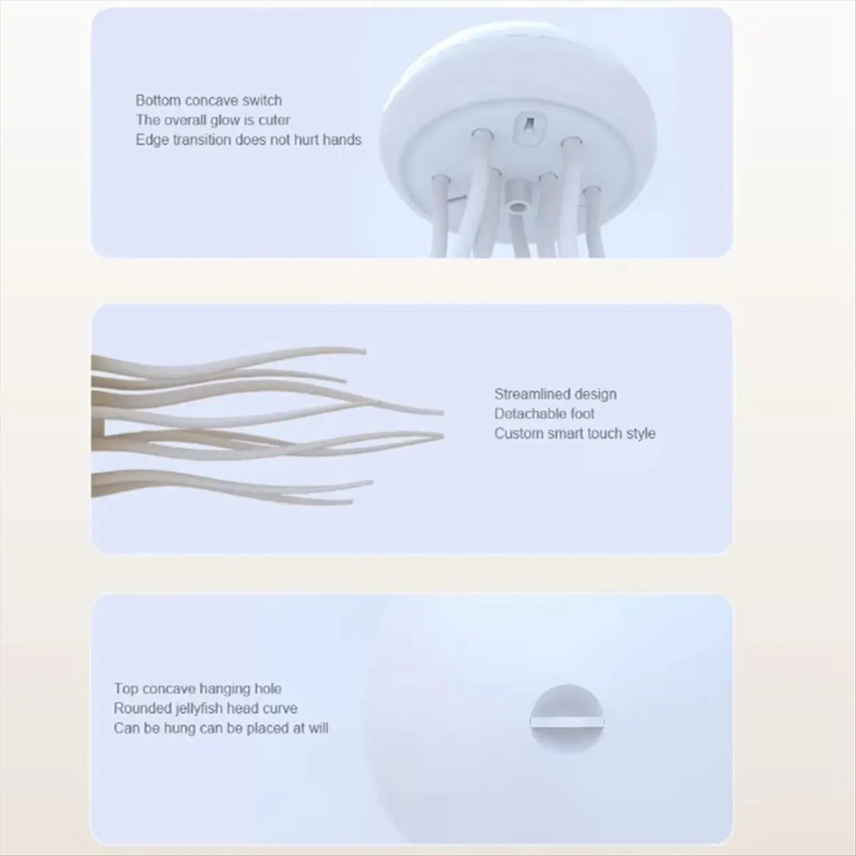 【Livré】 méduse LED veilleuse commande vocale dégradé mignon rotatif méduse suspension lampe de chevet RGB lampes de Table décor de chambre