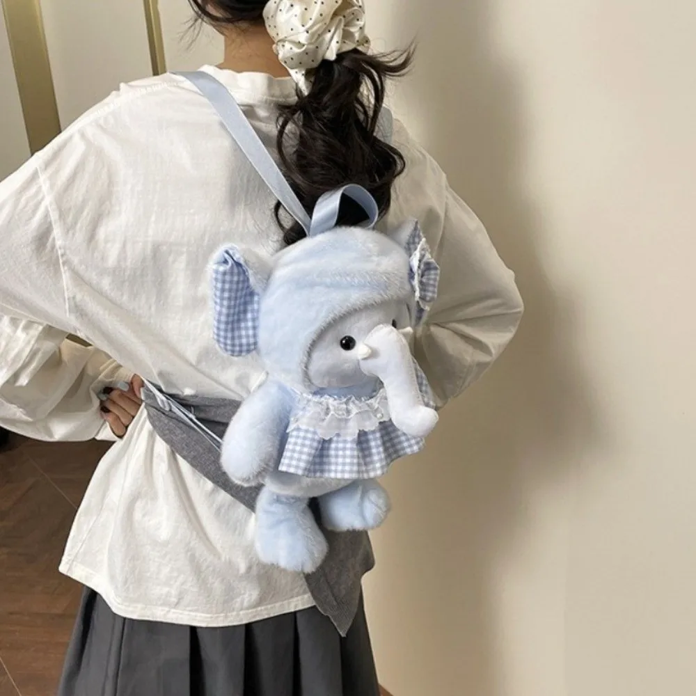 New Fluffy Stuffed Animal Backpack Sheep Elephant Backpack Pig Cute Cartoon Animal Bag Kids Companion