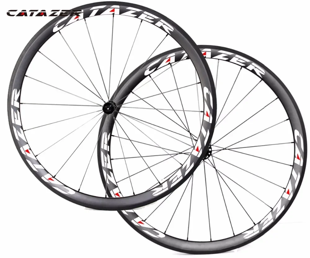 

Catazer 2 Year Warranty Road Bike 38mm Deep Carbon Wheels Tubular Wheel Super Light 700C Basalt Brake Surface Carbon Wheelset