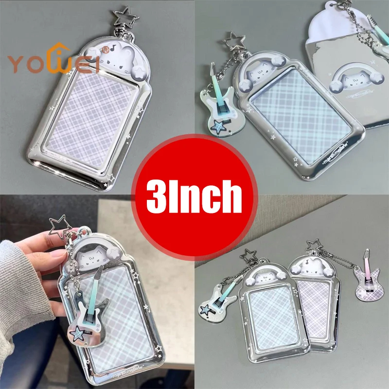 Latest 3Inch Kawaii Photocard Holder Bag Pendant Photo Frame Picture Display Stand Card Holder Student Keychain For Bag