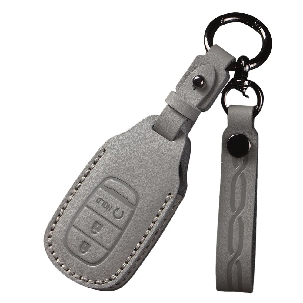 Genuine Leather Car Key Case Cover Shell Protector Fob Holder for Honda Civic 11th Gen 2025 Accessories Keybag Keychain