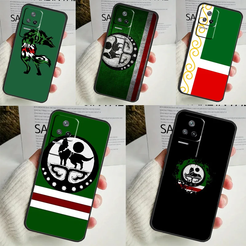 Chechnya Flag Chechen Wolf Case For Xiaomi 13 14 Ultra 11T 12T 13T Pro 12 Lite POCO X6 M6 Pro X3 X4 X5 M5s F3 F5 Cover