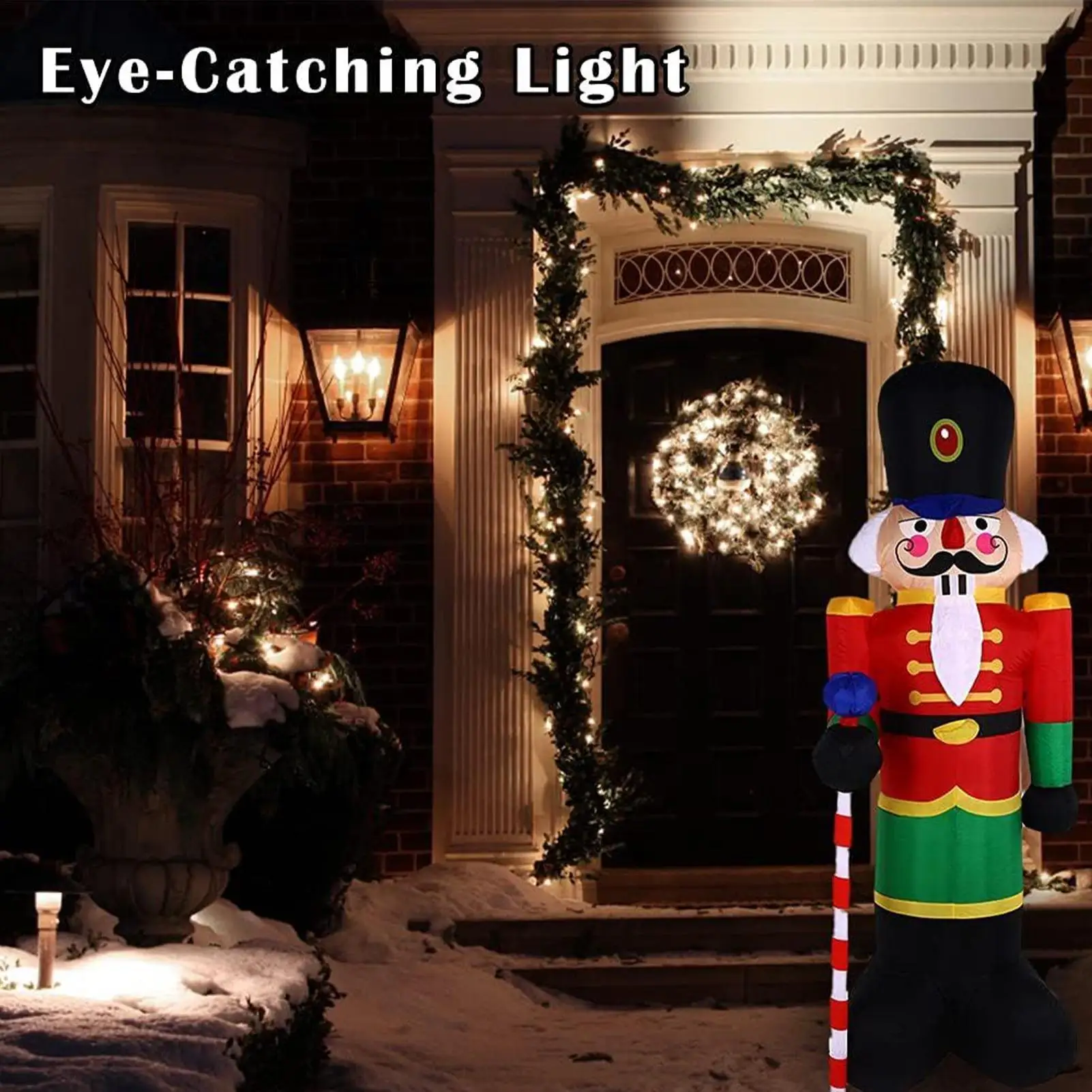 

Nutcracker Inflatable Outdoor Waterproof LED Blow Up Decor Christmas Yard Inflatables For Family Friends Indoor Party Holiday