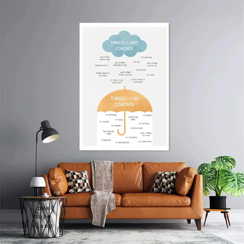 Things I Can Control HD Wall Art Poster Circle of Control Therapy Calm Corner Counsellor Office Classroom Decor