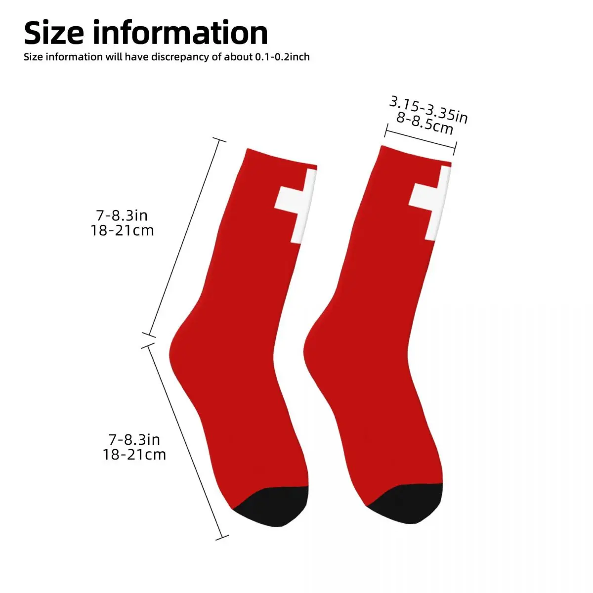 Funny Men's Socks Swiss Switzerland Flag Retro Harajuku Crazy Crew Sock Gift Pattern Printed