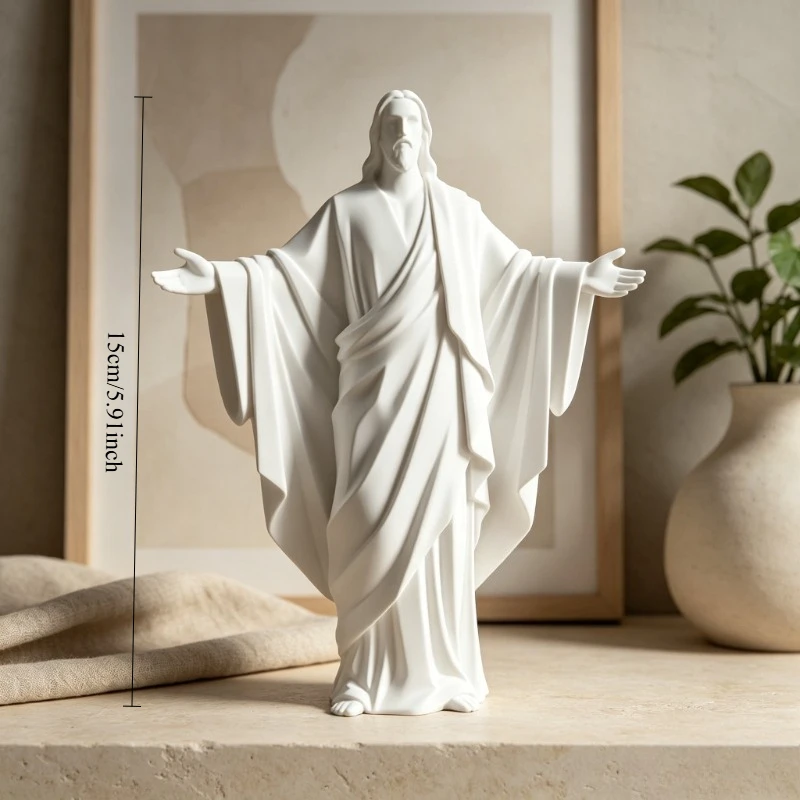 Figura de Jesús en relieve 3D, decoración para el hogar o la oficina, regalo espiritual de colección para colocar sobre una mesa.