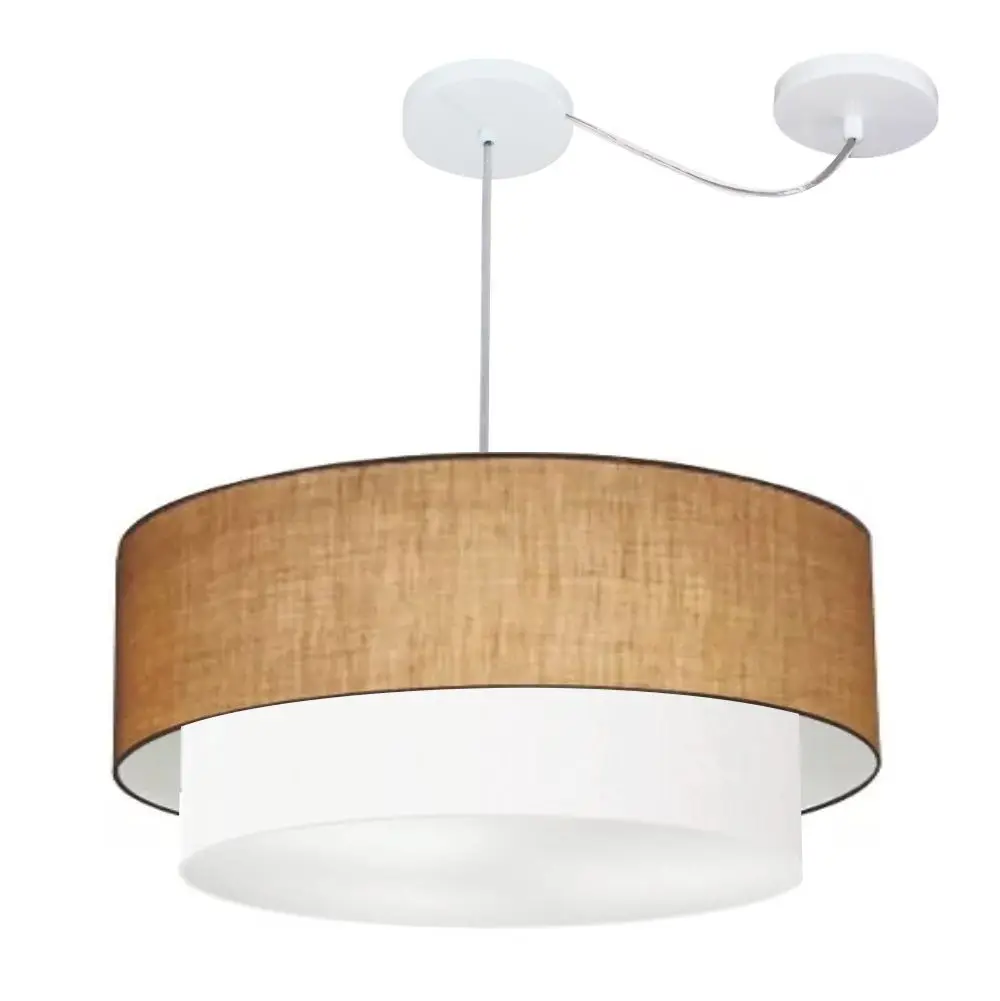 MJ-4368 Straw and White Cylindrical Pendant For Dining and Being Table