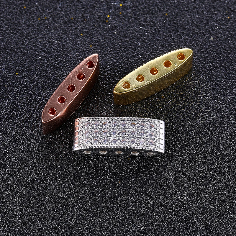 Juya Handmade Gold Silver Plated Decorative Copper Spacer Bars Charm Beads For DIY Needlework Beading Pearls Jewelry Making
