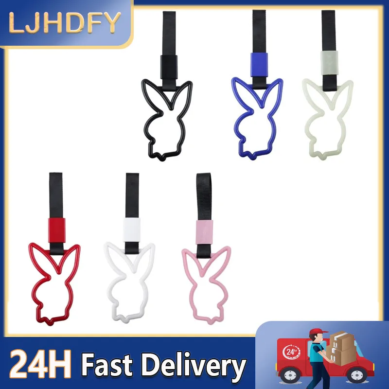 Rabbit Racing Tsurikawa Ring Train Bus Handle Universal Drift Anime Car Modified Handle Nylon Strap For Car Warning