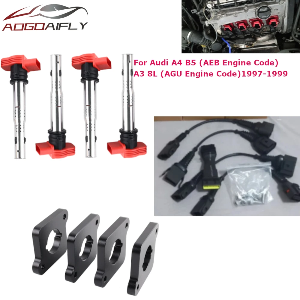 Performance AEB AGU Engine Full Kit For Audi A3 A4 R8 Coilpack Plates ICM Harness 2.0T Ignition Coil Set
