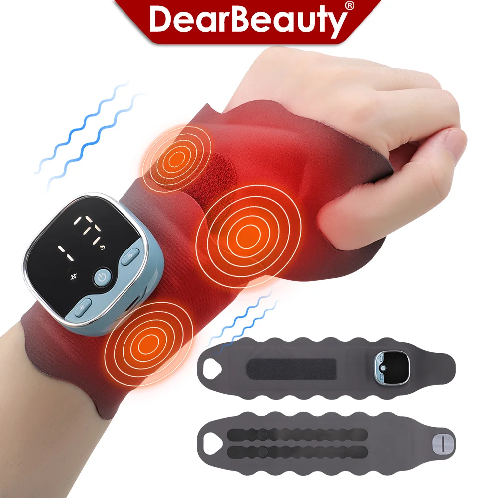 

EMS Wrist Massager Heating Wrist Protector 5 Levels Hot Compress Vibration Massage Electric Carpal Tunnel Breathable Hand Relaxe