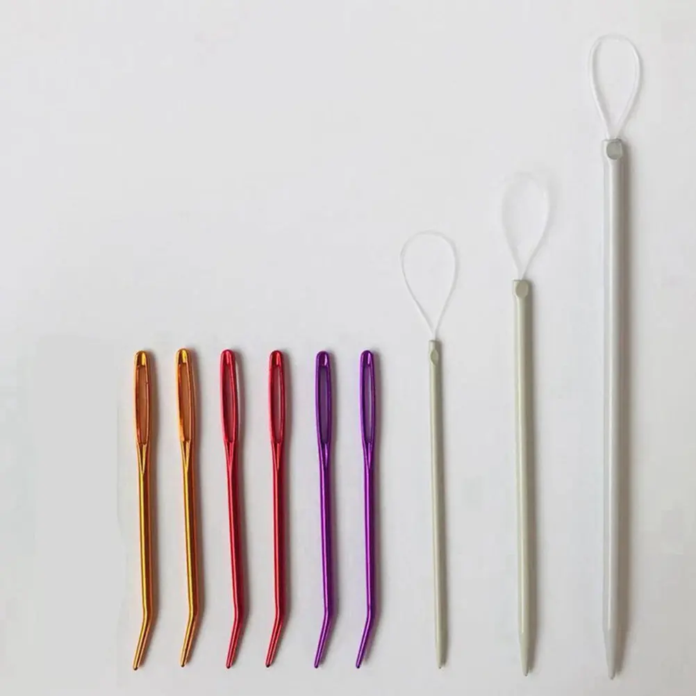 

12Pcs Wear-Resistant Aluminum Yarn Needles Safe Deformation-Free Smooth Finish Perfect for Beginners Knit Lovers DIY Crafting