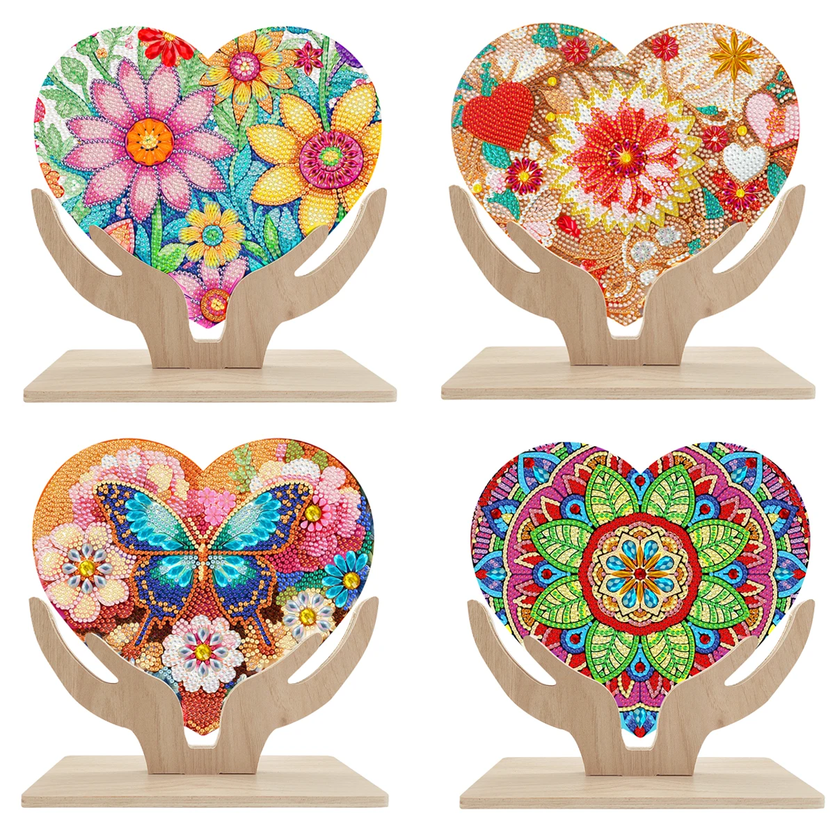 新しいダイヤモンド塗装 DIY 愛の装飾木製曼荼羅装飾家の寝室の装飾絵画ダイヤモンド刺繍ギフト