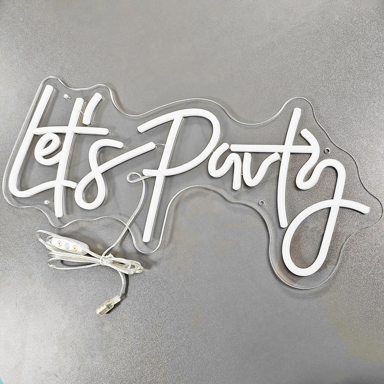 Let's Party-Enseigne au néon LED suspendue, lumière pour fête d'anniversaire, salle de magasin, décoration murale, escales lumineuses